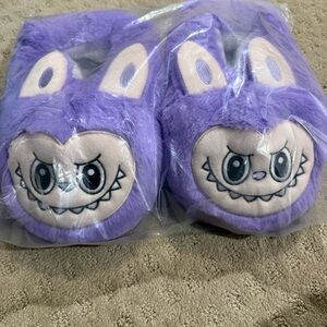 Purple Furry Monster Slippers